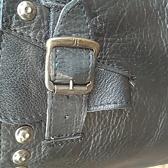 Womens Frye Jenna Studded Tall Distressed Moto Boot Black 6 - Picture 5 of 8